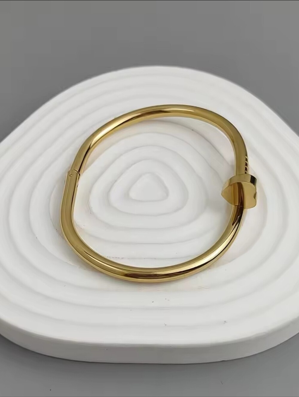 Gold Heart Shape Nail Cuff Bracelet - Picture 3 of 8